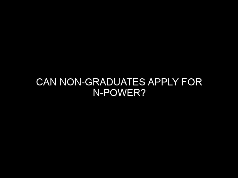 Can Non Graduates Apply For N Power?
