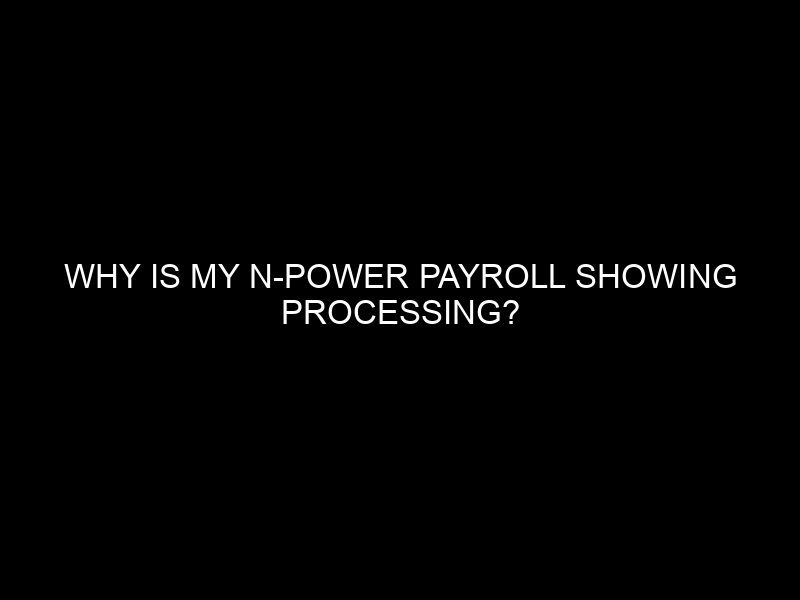 Why Is My N Power Payroll Showing Processing?
