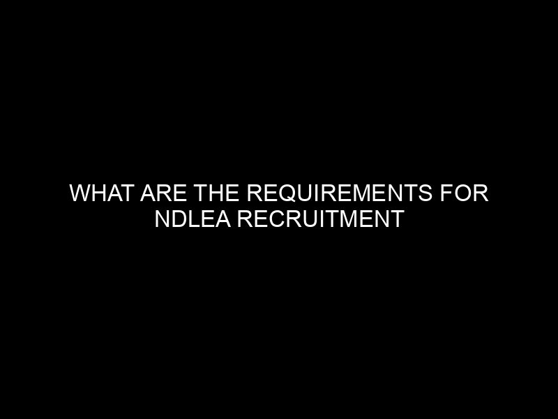 What Are The Requirements For Ndlea Recruitment 2023: A Comprehensive Guide