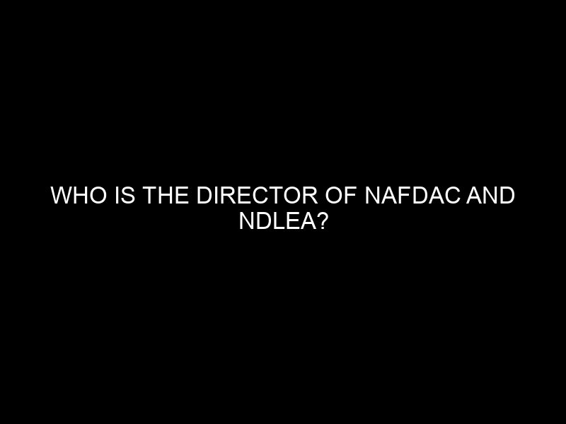 Who Is The Director Of Nafdac And Ndlea?