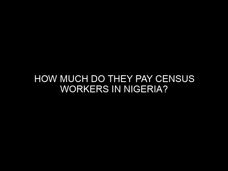 How Much Do They Pay Census Workers In Nigeria?