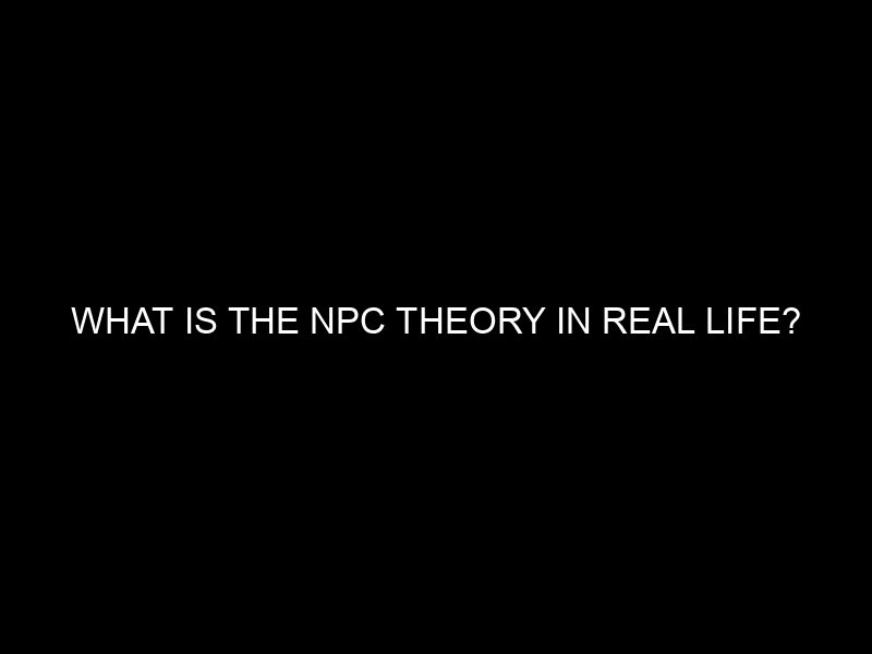 What Is The Npc Theory In Real Life?
