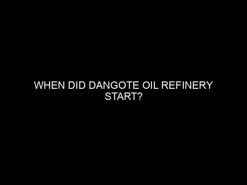 When Did Dangote Oil Refinery Start?