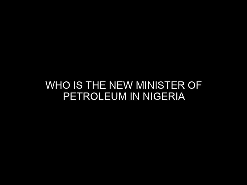 Who Is The New Minister Of Petroleum In Nigeria 2023?